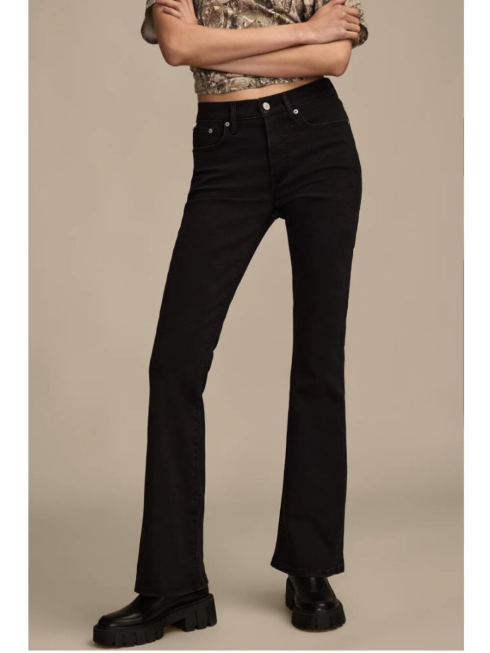 Lucky Brand Stevie High Rise Flare Jeans Black Onyx Wash Size 8/29R